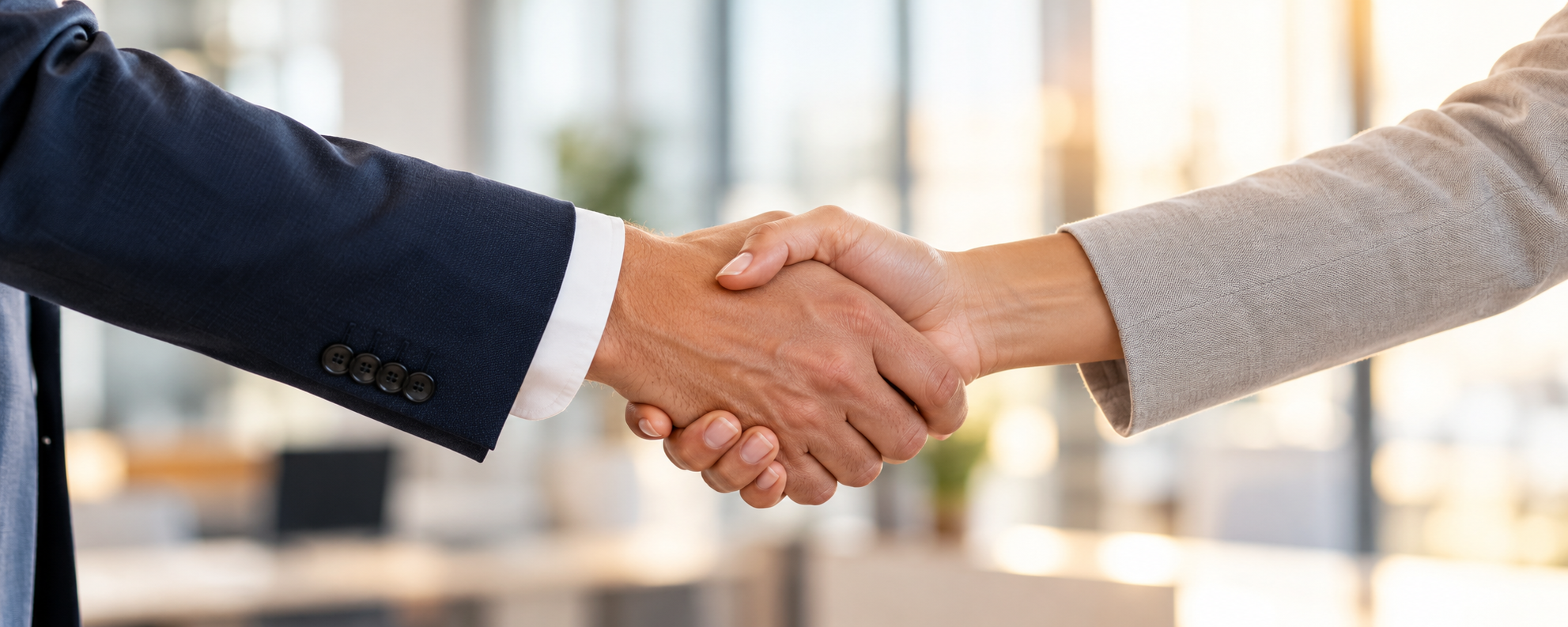 Business partners shaking hands