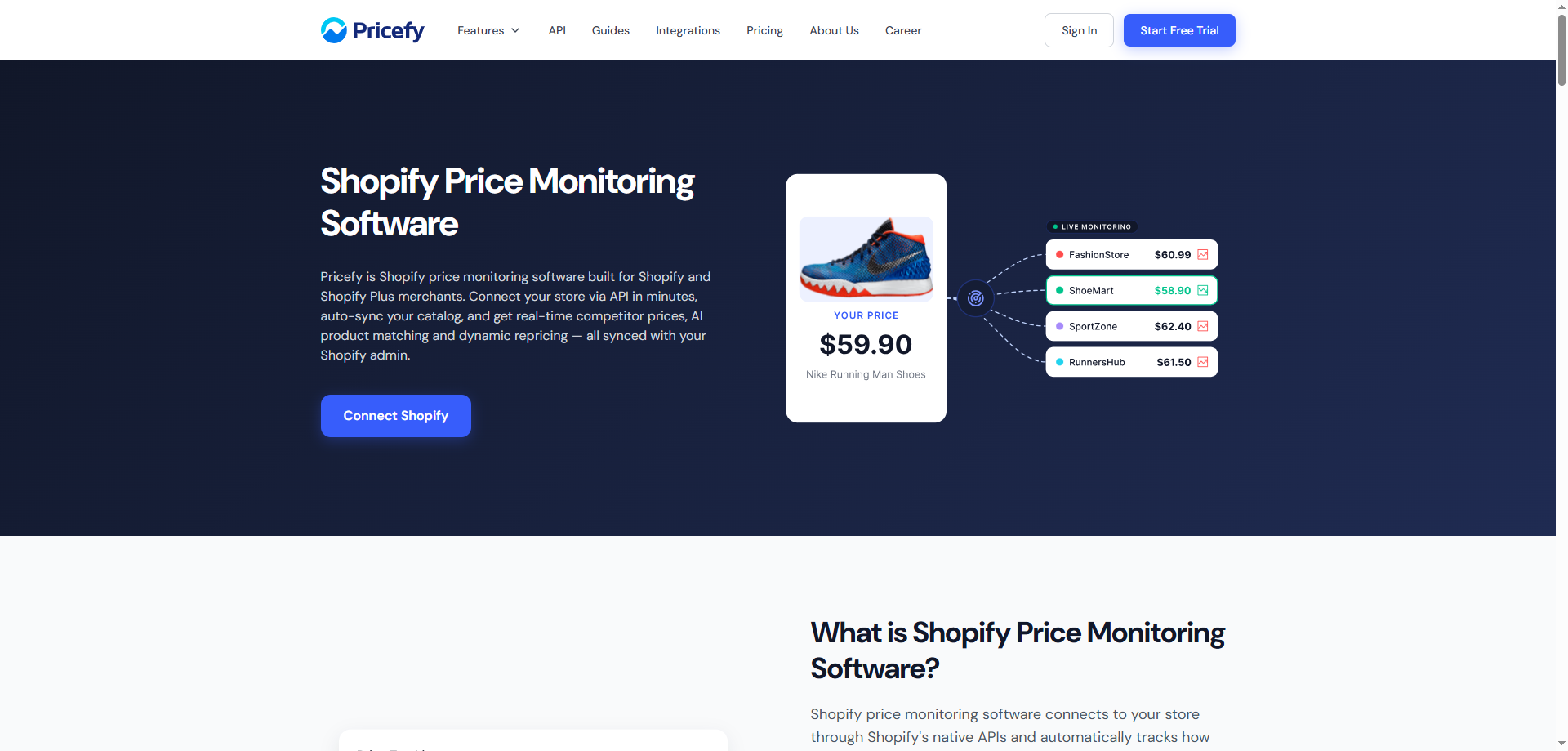 Pricefy Shopify price monitoring software