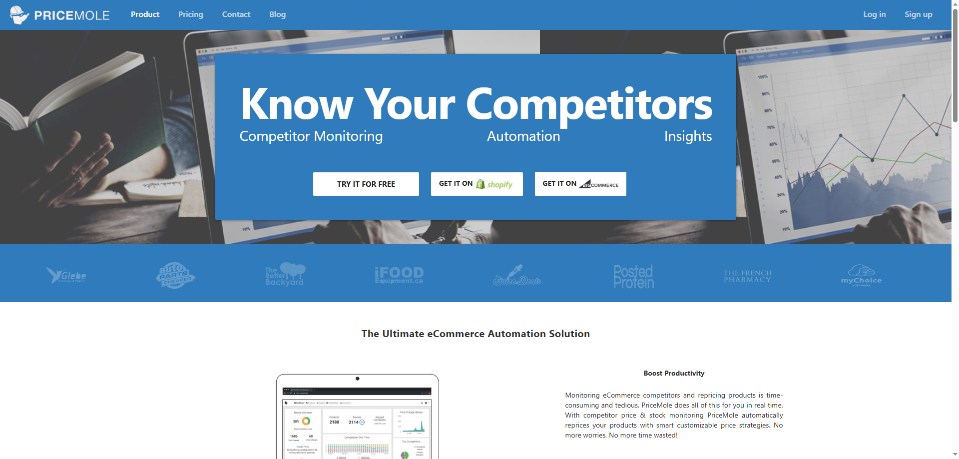 PriceMole competitor monitoring and automation software